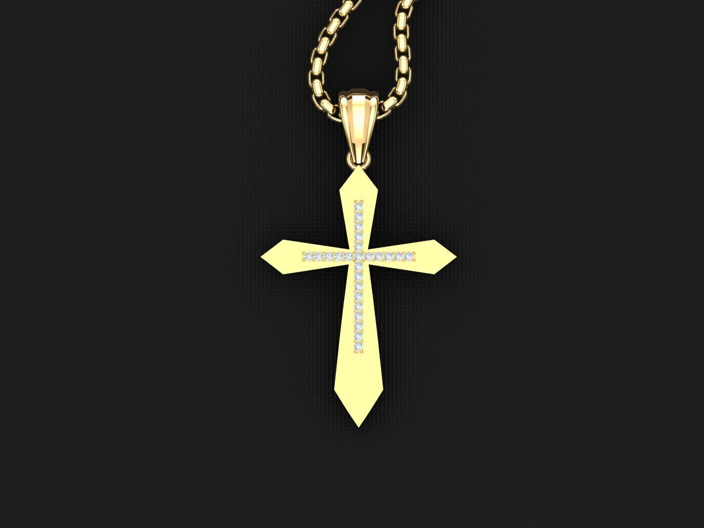 Cross Light Gold 3CP007 3DM STL 3D model_4