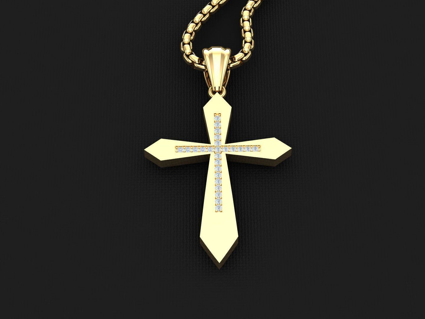Cross Light Gold 3CP007 3DM STL 3D model_3