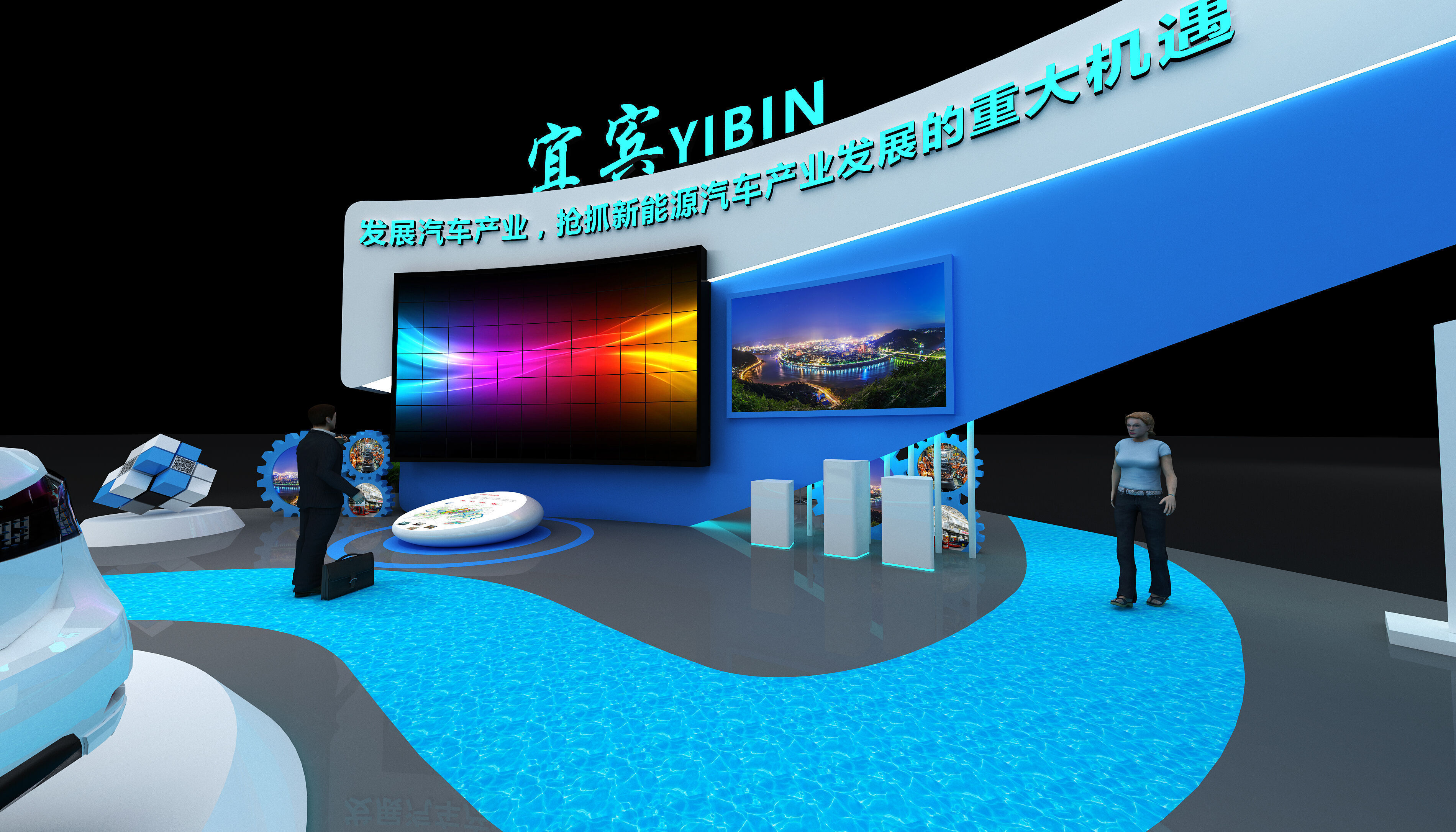 exhibition Low-poly 3D model_7