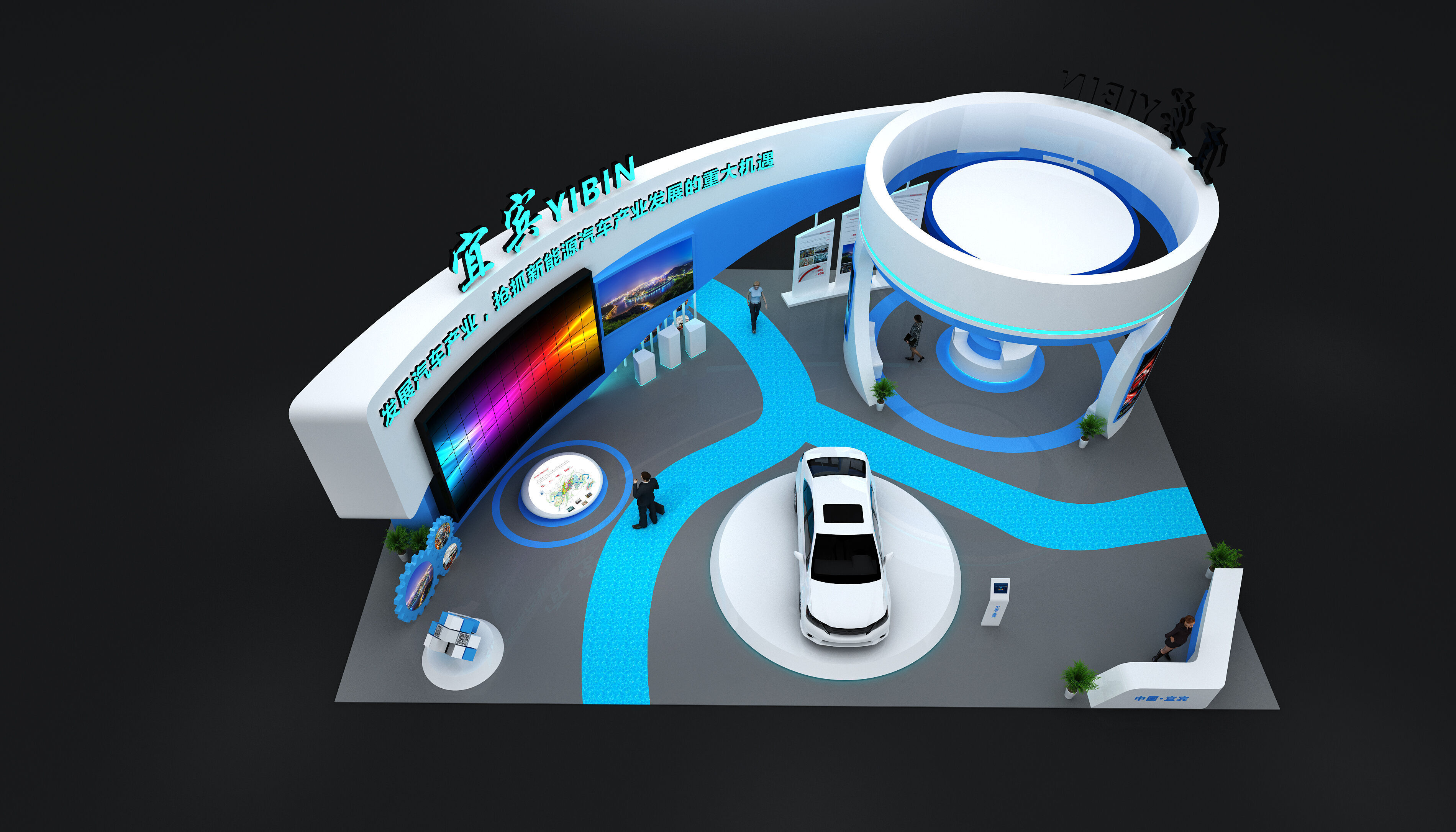 exhibition Low-poly 3D model_4