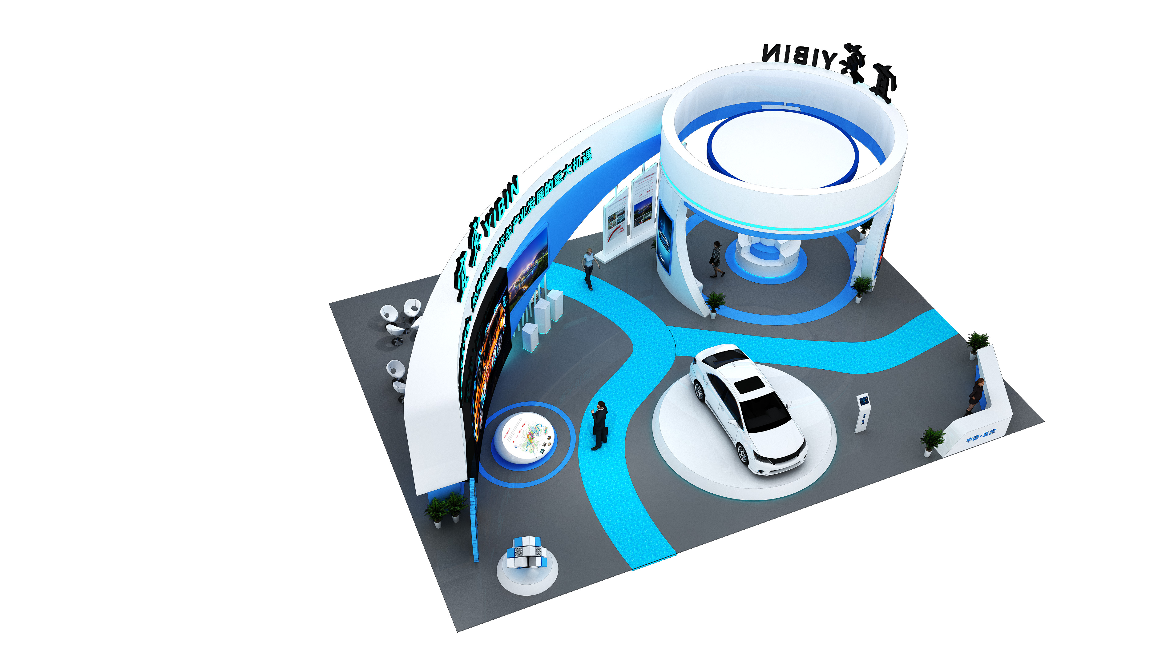 exhibition Low-poly 3D model_12