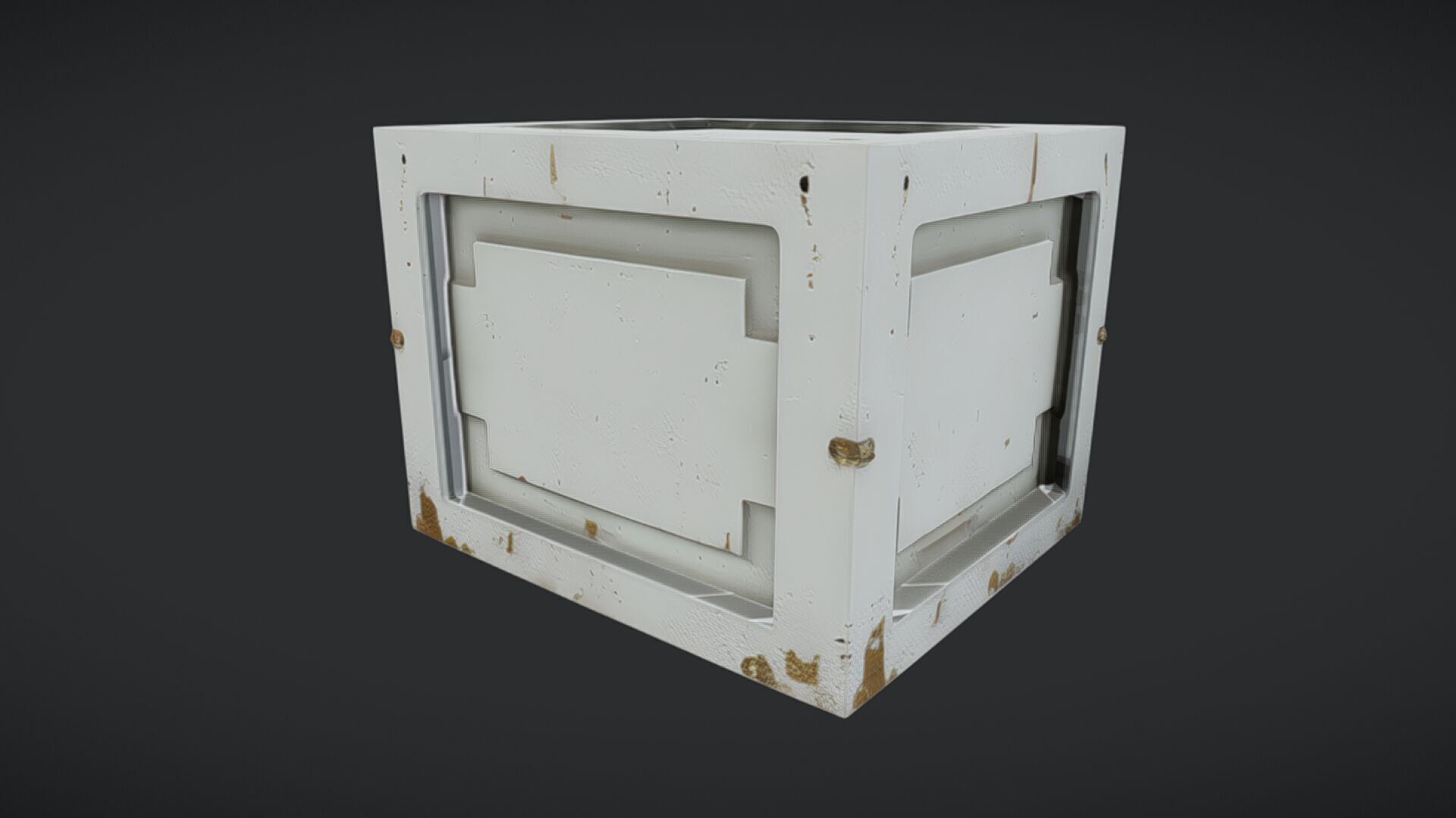 rusty metal crate or box 3D model_27