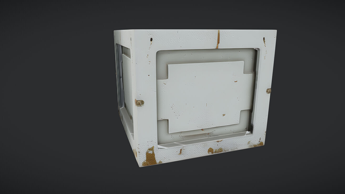 rusty metal crate or box 3D model_21