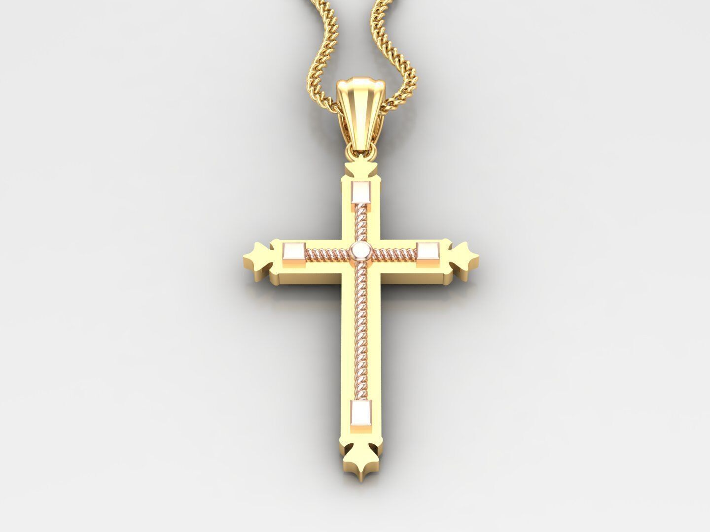 Cross Light Gold 4CP084 3DM STL 3D model_3