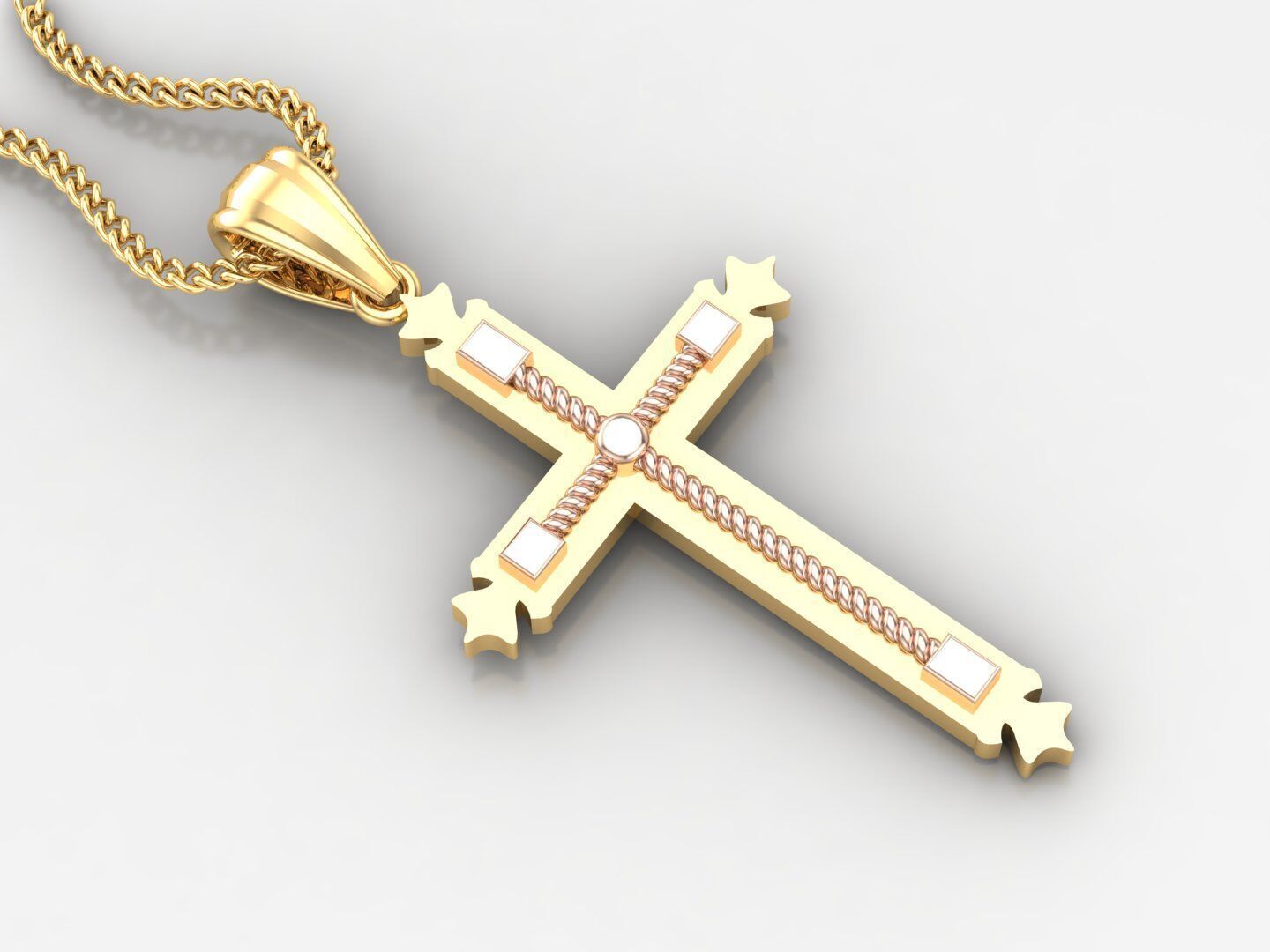Cross Light Gold 4CP084 3DM STL 3D model_2