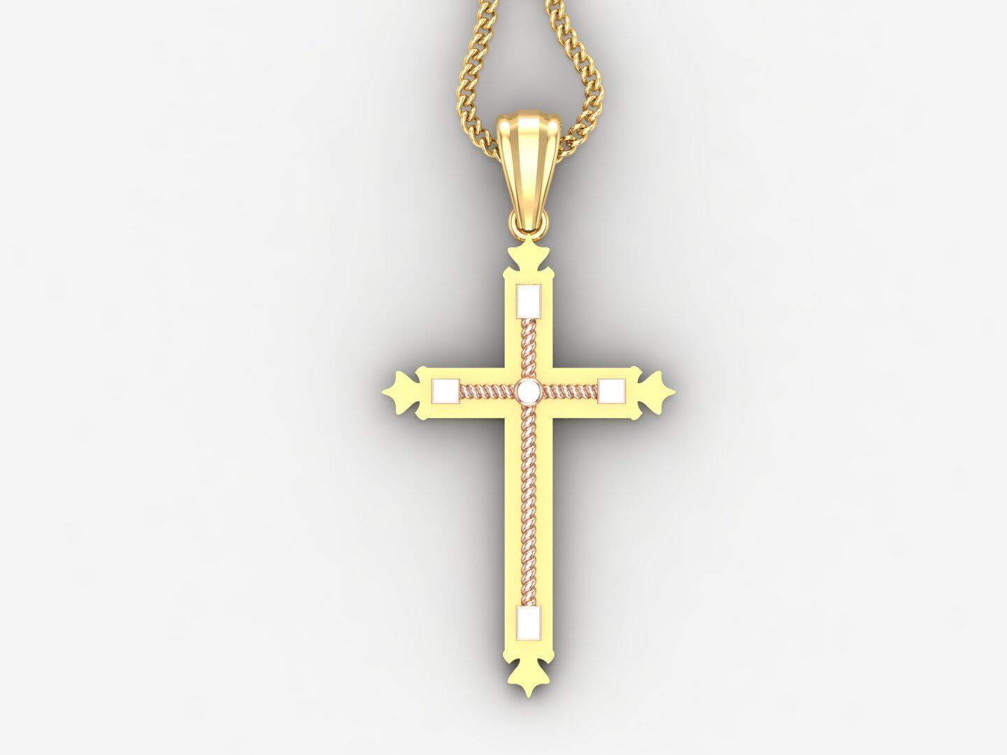 Cross Light Gold 4CP084 3DM STL 3D model_4