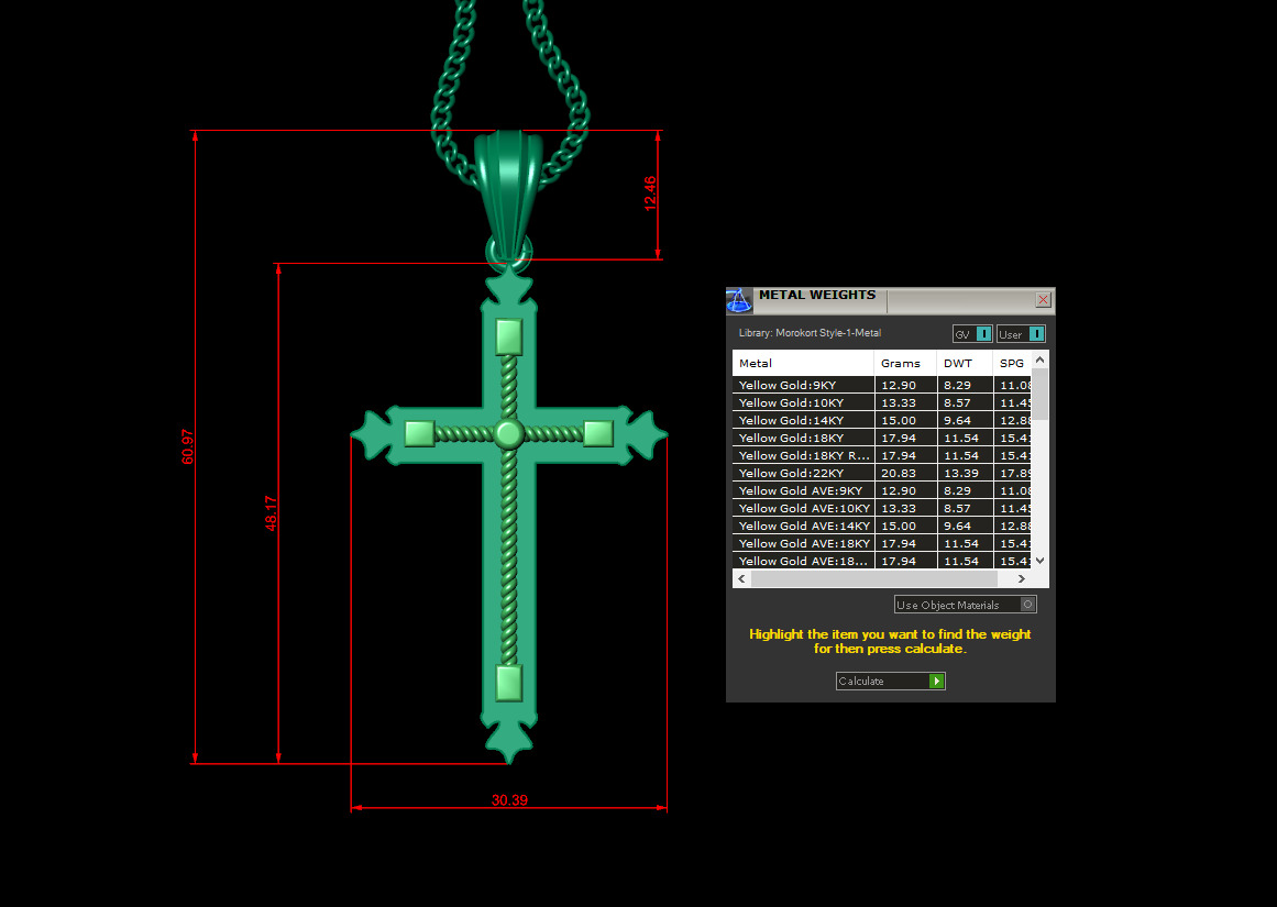 Cross Light Gold 4CP084 3DM STL 3D model_1