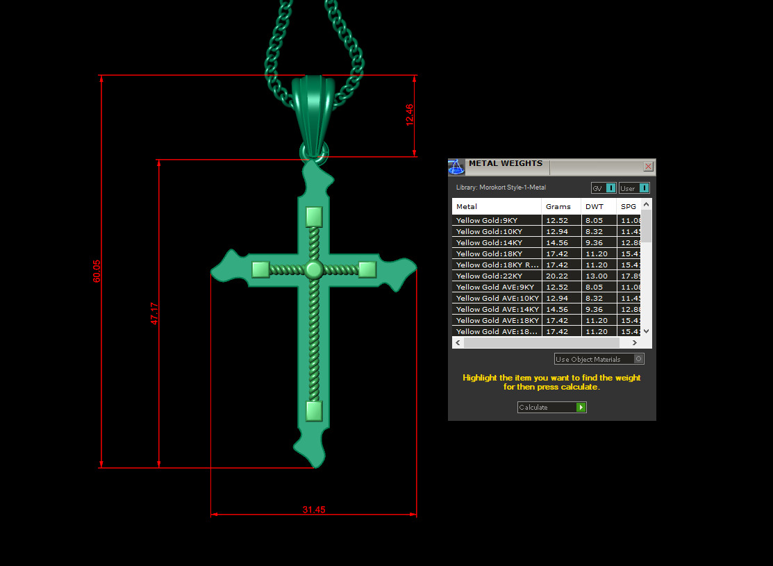 Cross Light Gold 4CP077 3DM STL 3D model_1