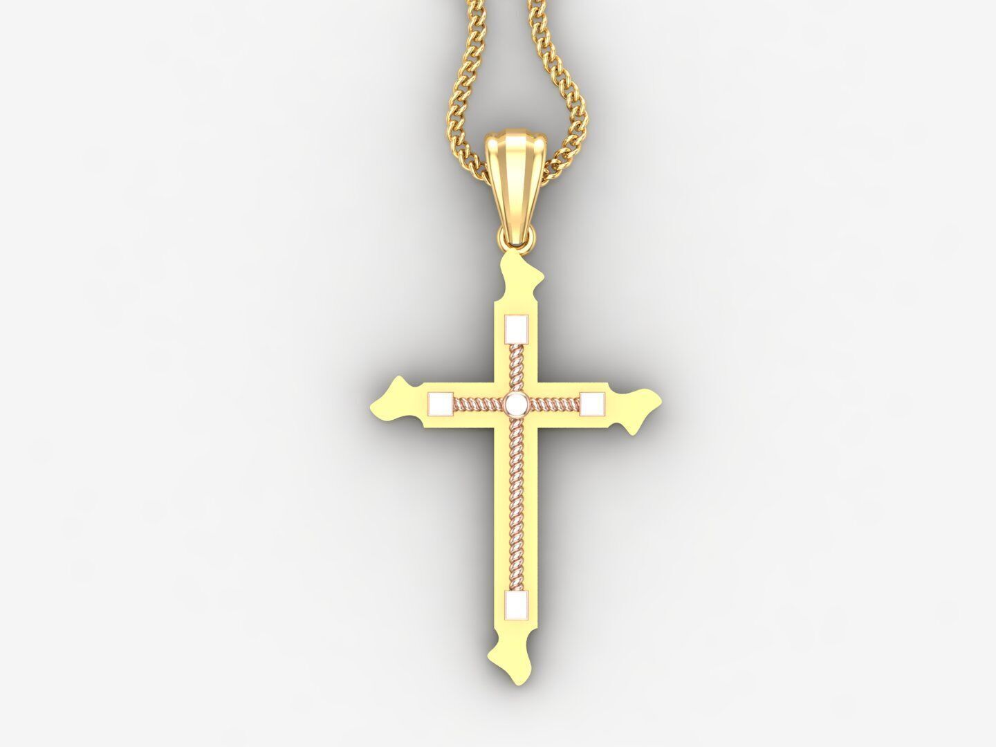 Cross Light Gold 4CP077 3DM STL 3D model_4