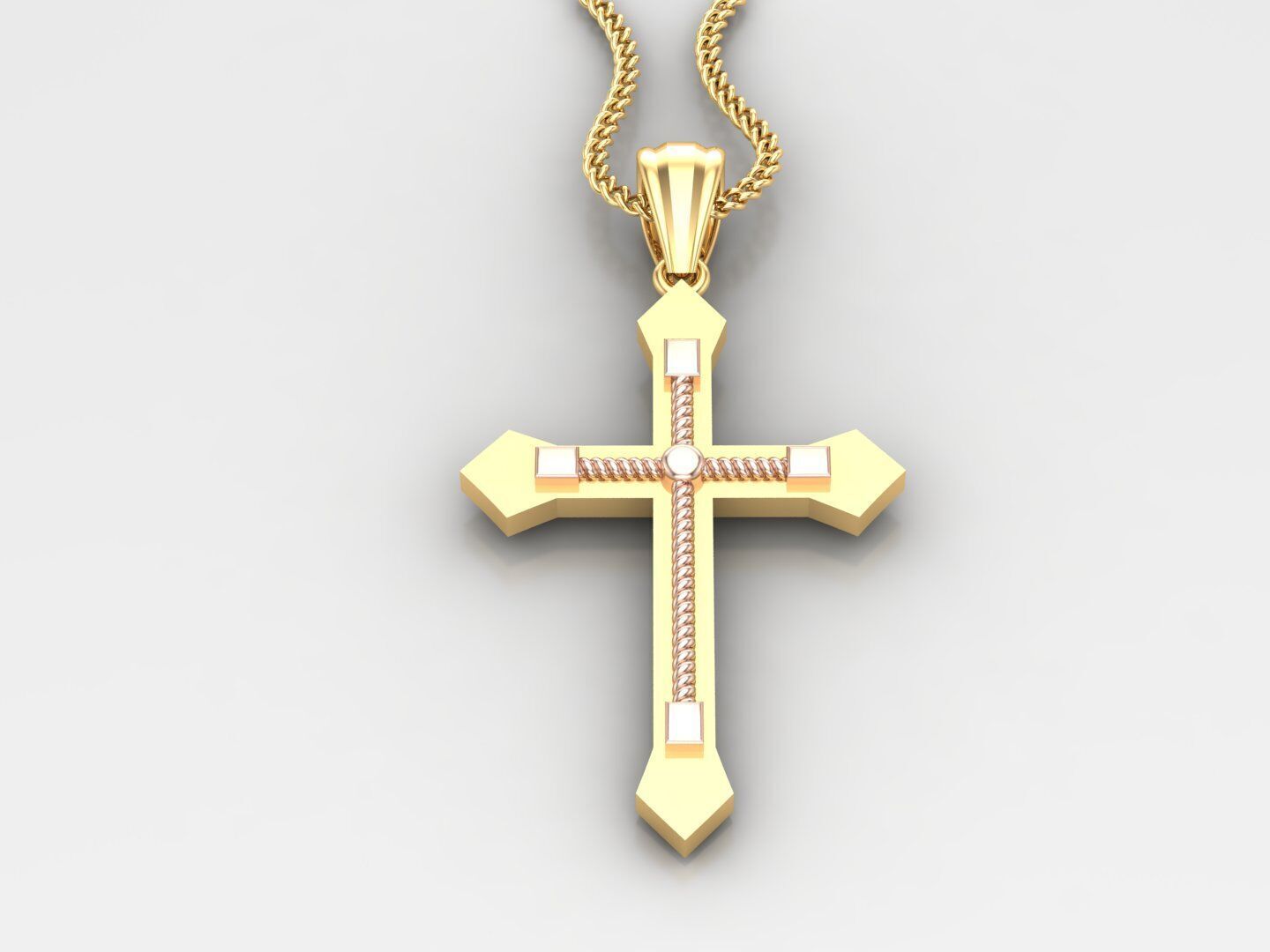 Cross Light Gold 4CP076 3DM STL 3D model_3
