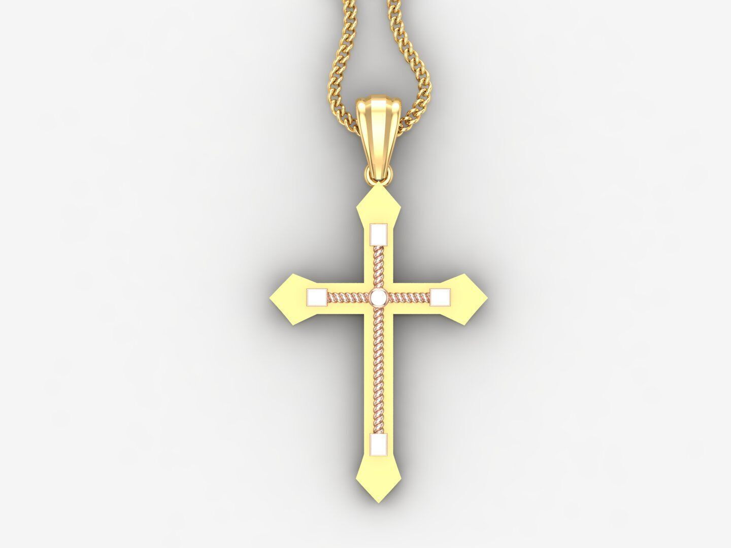 Cross Light Gold 4CP076 3DM STL 3D model_4