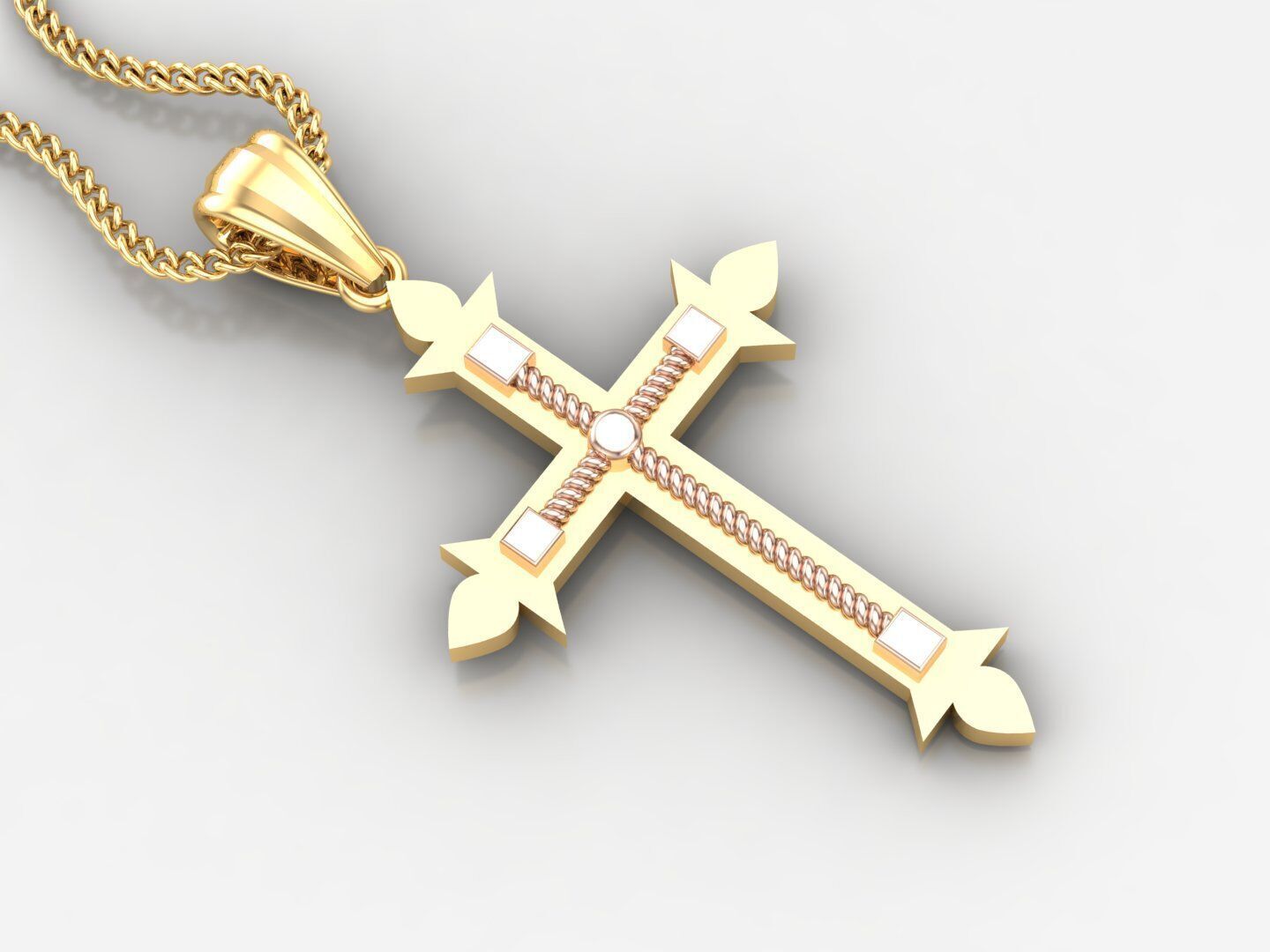 Cross Light Gold 4CP074 3DM STL 3D print model_2