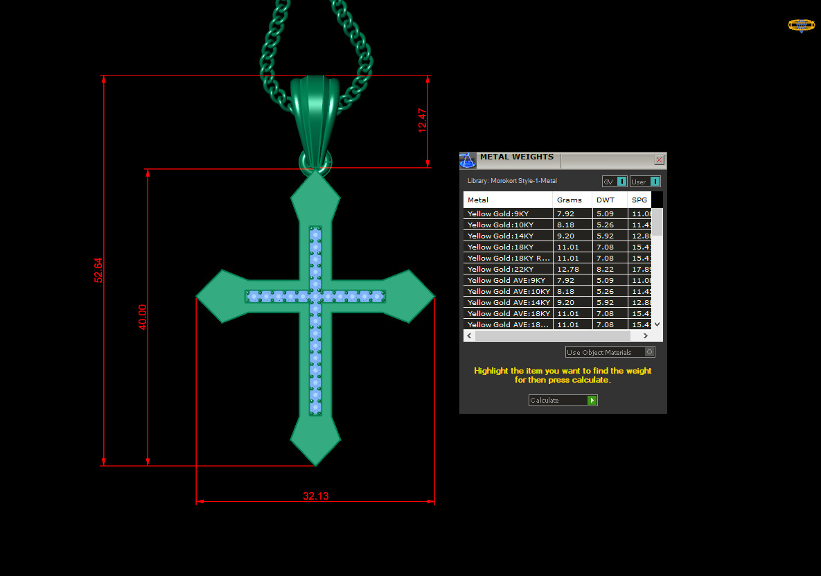 Cross Light Gold 4CP057 3DM STL 3D print model_1
