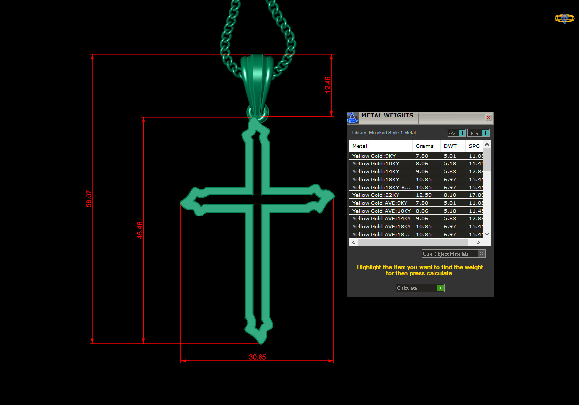 Cross Light Gold 4CP051 3DM STL 3D print model_1