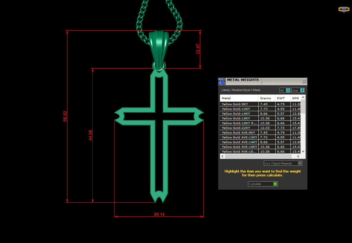 Cross Light Gold 4CP037 3DM STL 3D print model_1