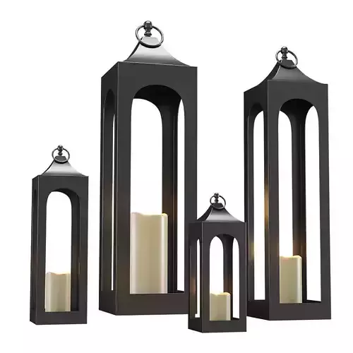 Caleb Handcrafted Metal Outdoor Lantern Black