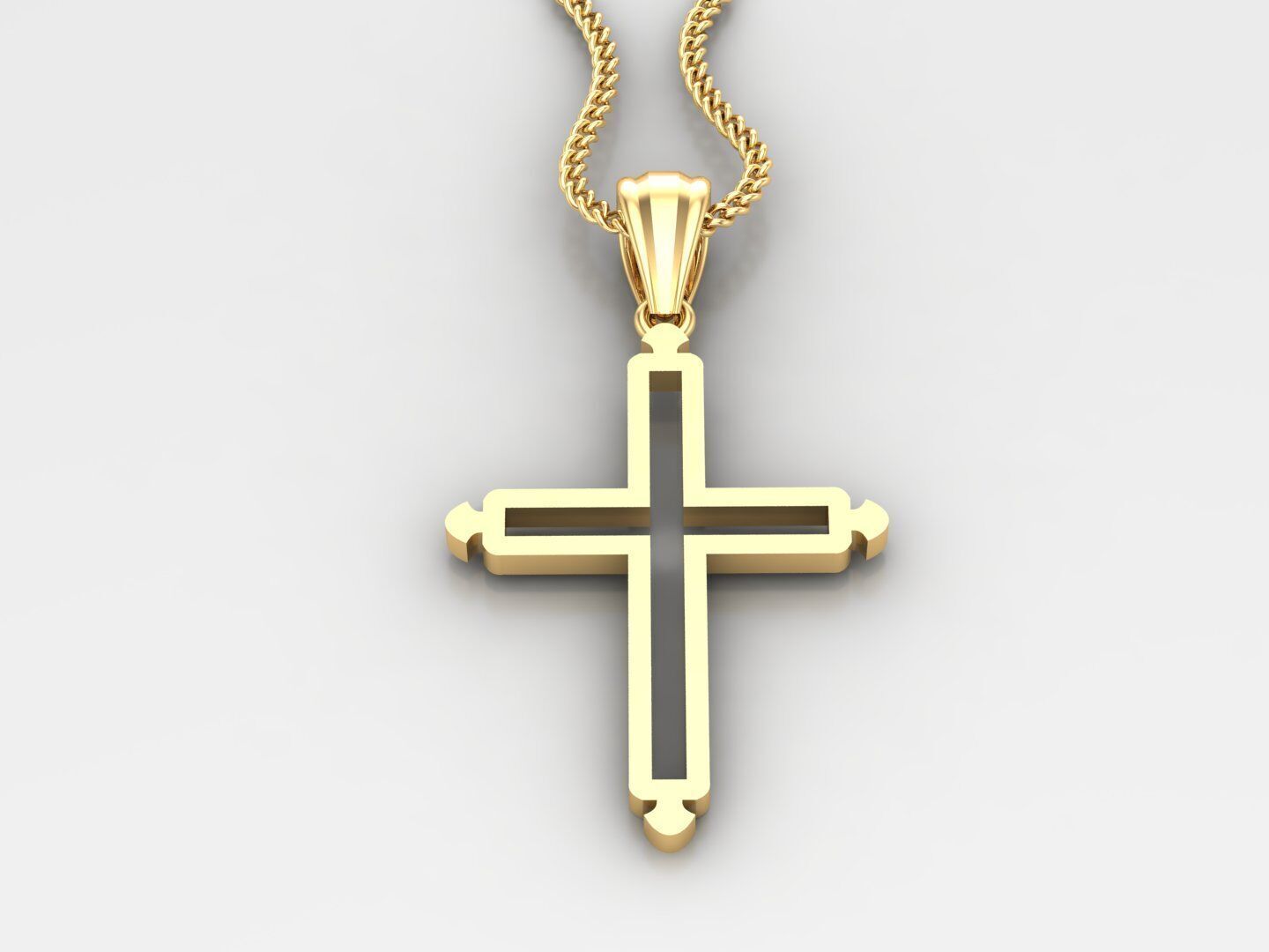 Cross Light Gold 4CP027 3DM STL 3D print model_3