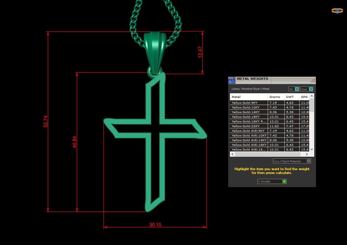 Cross Light Gold 4CP019 3DM STL 3D print model_1