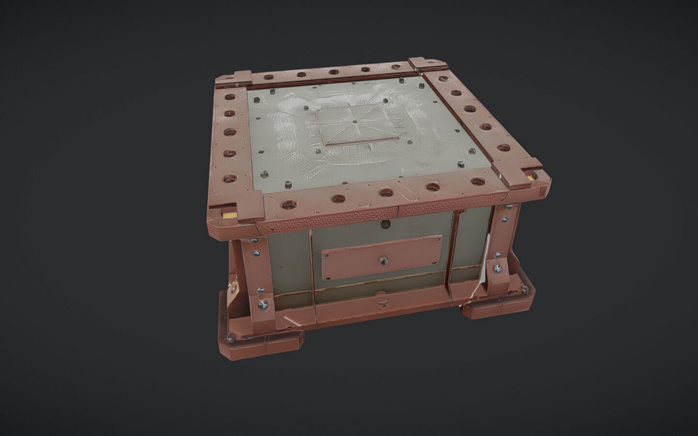 industrial metal container box 3D model_7