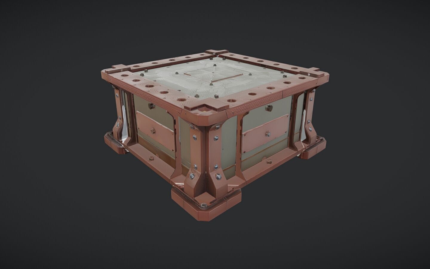 industrial metal container box 3D model_16