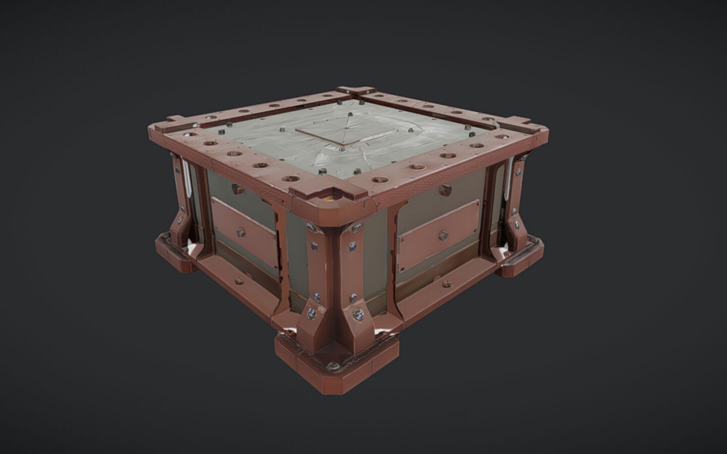 industrial metal container box 3D model_5
