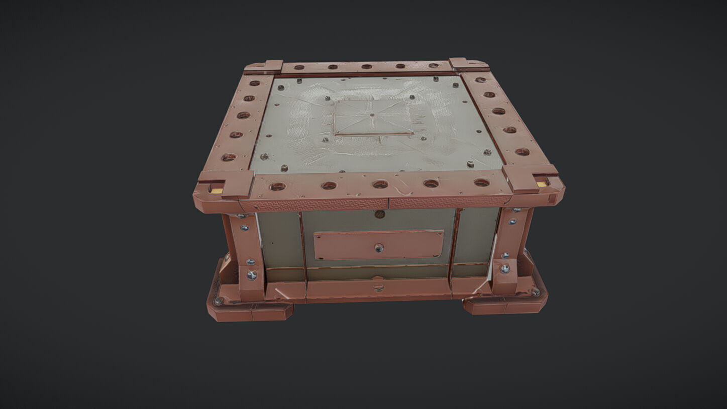 industrial metal container box 3D model_24