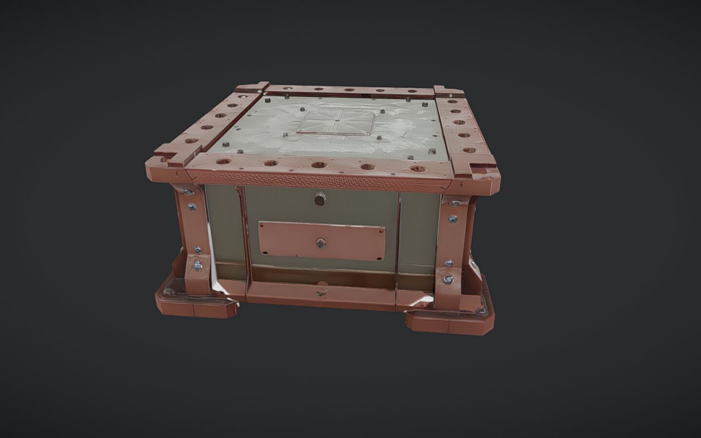 industrial metal container box 3D model_22