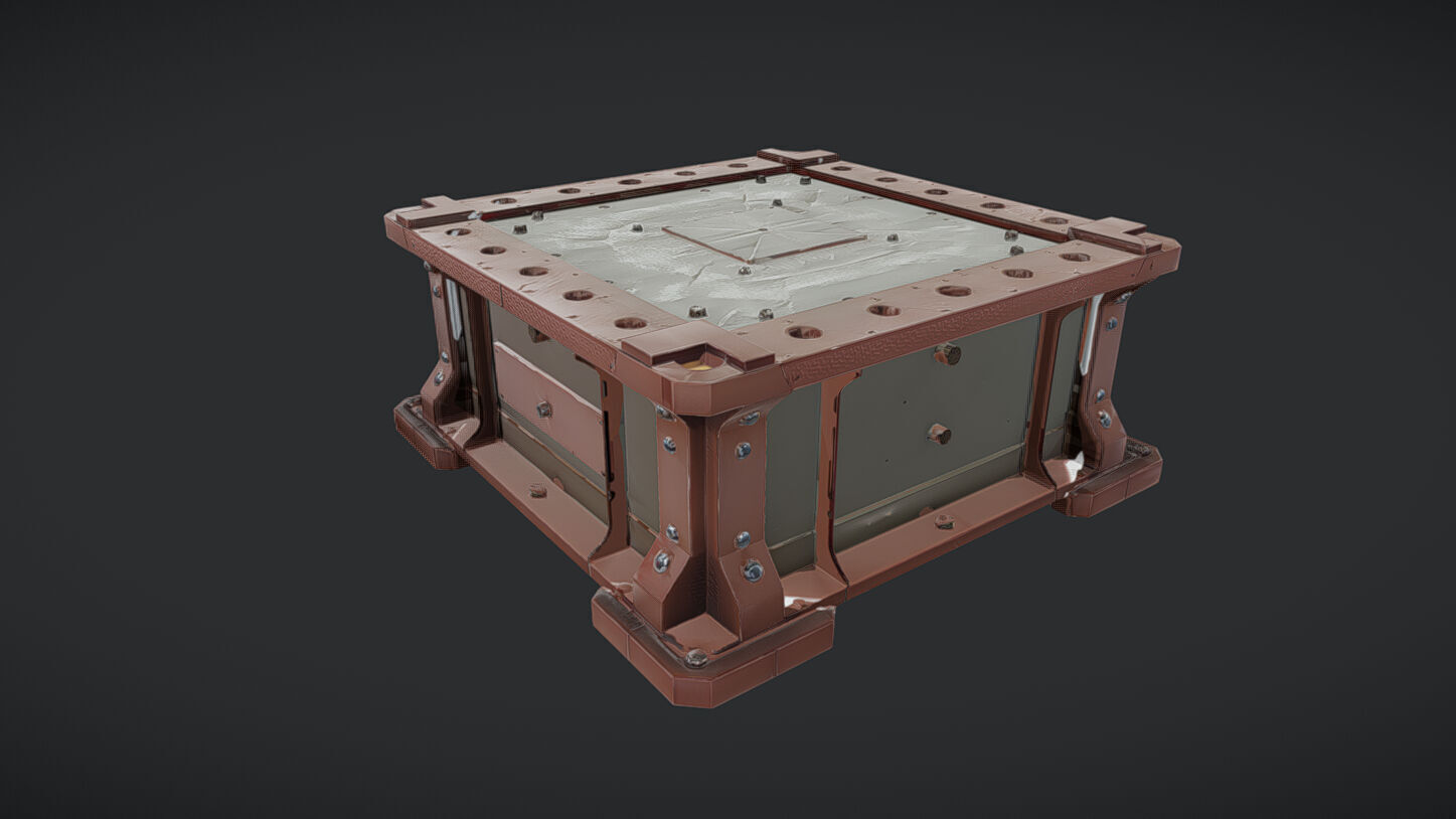 industrial metal container box 3D model_25