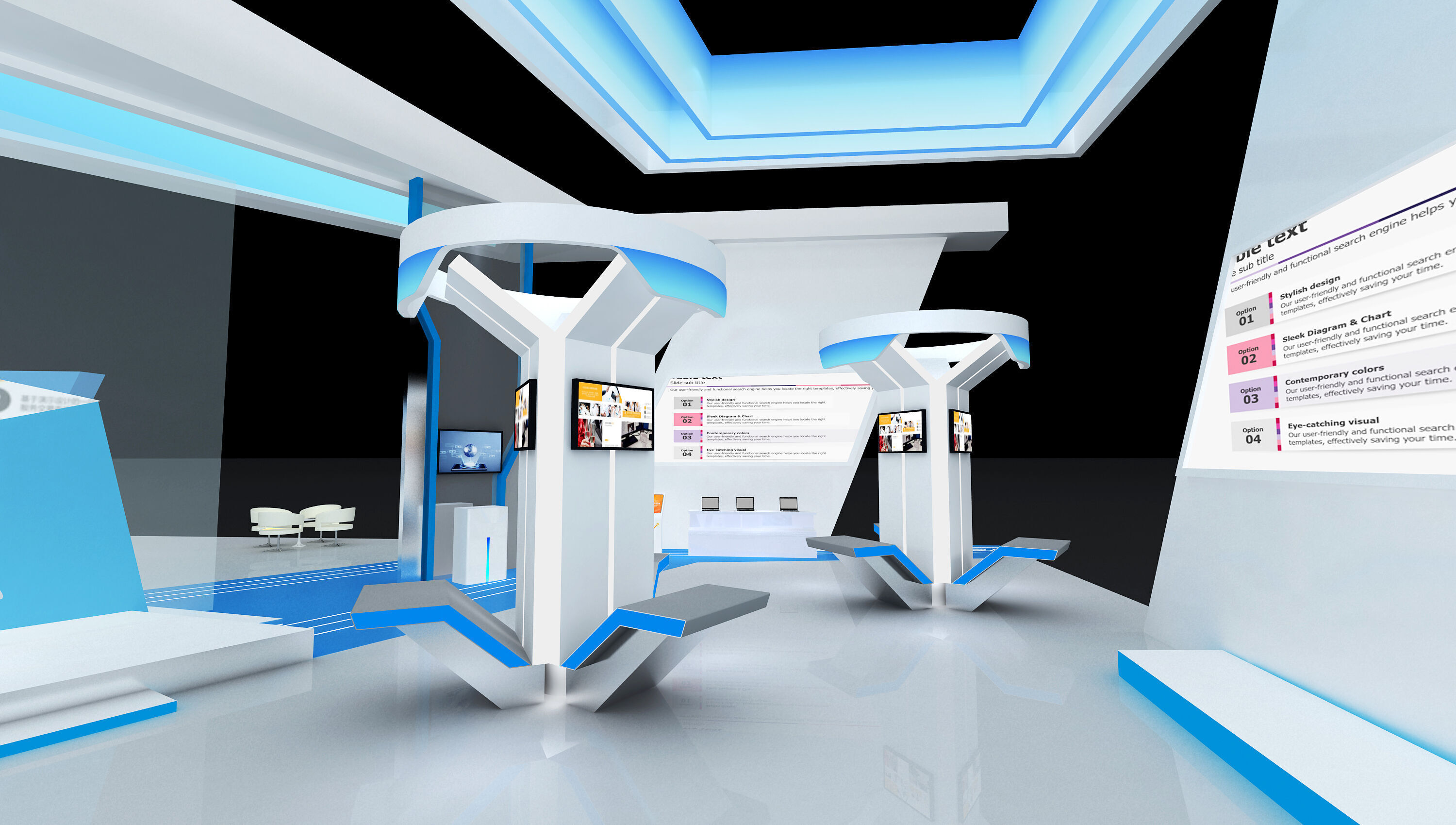 exhibition Low-poly 3D model_6