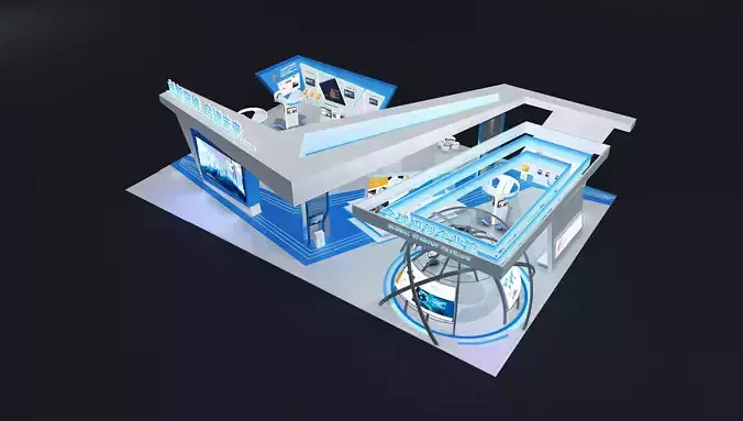 exhibition Low-poly 3D model