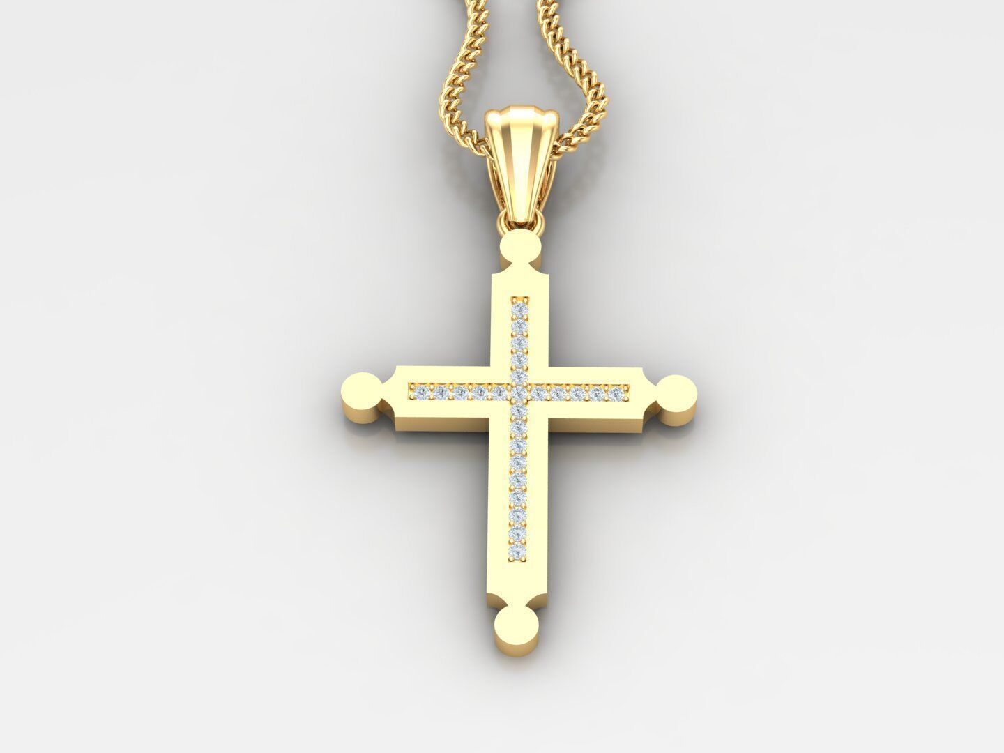 Cross Light Gold 4CP009 3DM STL 3D print model_3