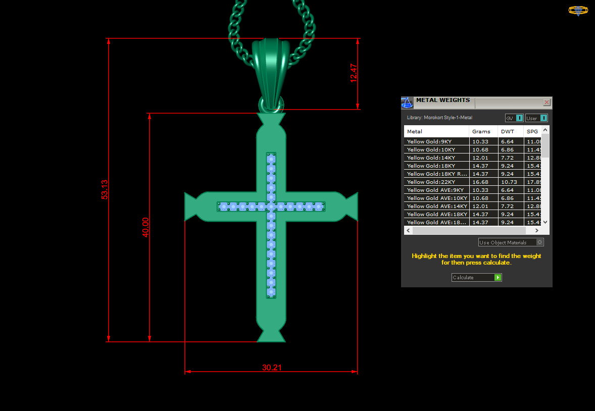 Cross Light Gold 4CP007 3DM STL 3D print model_1