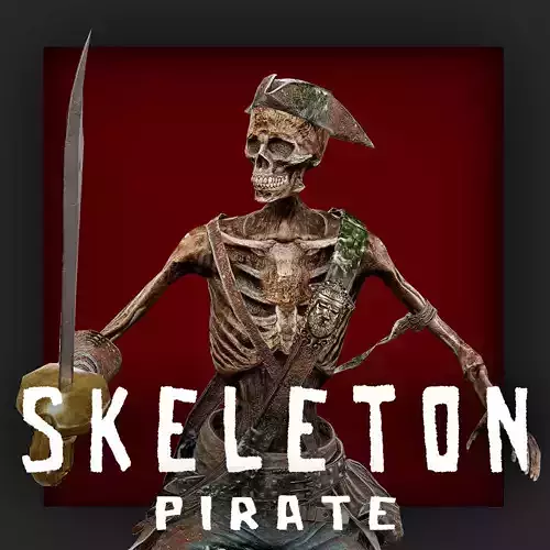 PIRATE SKELETON 1 B  Low-poly 3D model