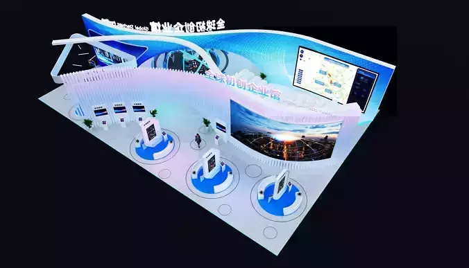 exhibition Low-poly 3D model
