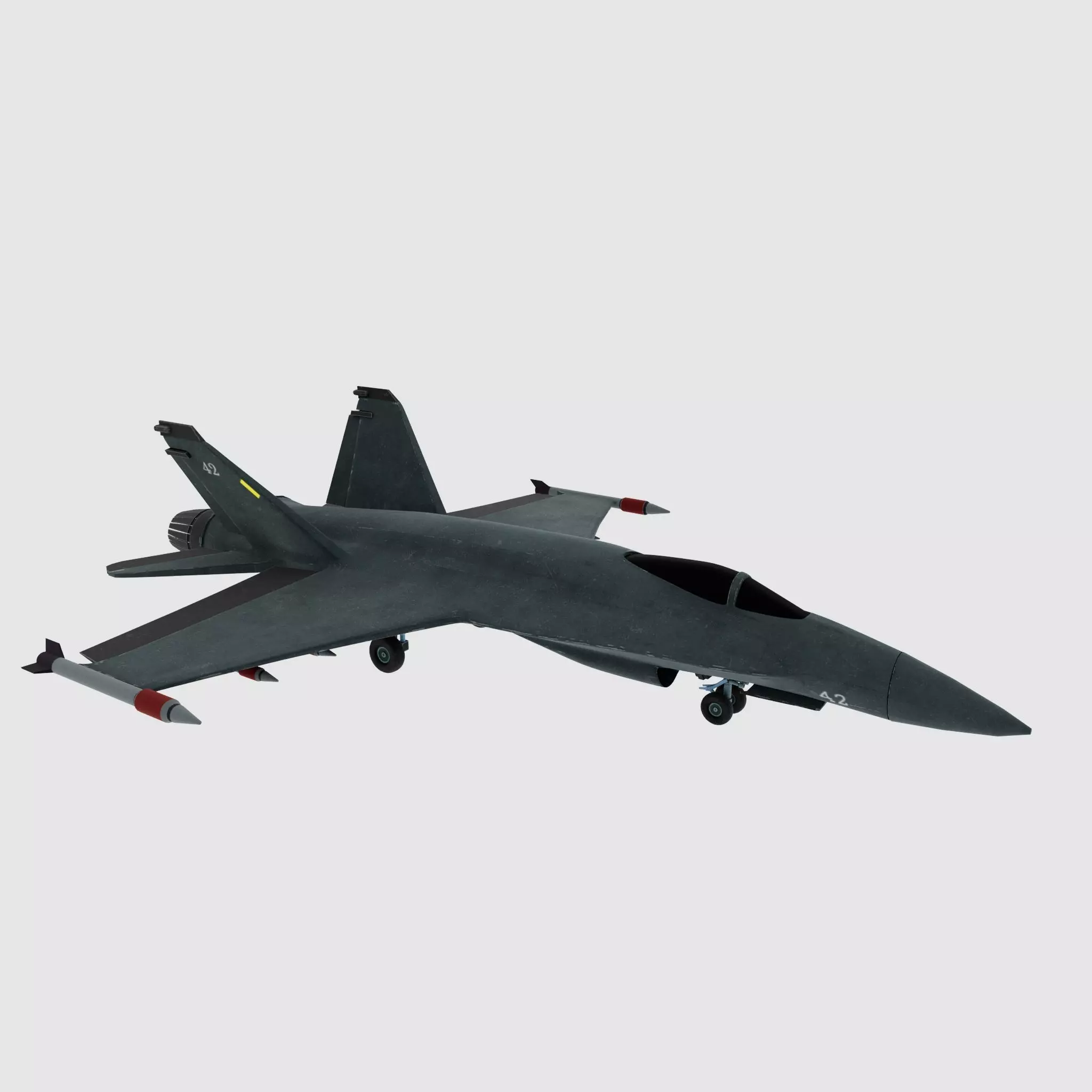 Fighter Jet 3D Model High Detail PBR Textured Maya Free 3D model