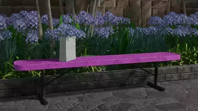 Nr-13 Park Bench - Steel Low-poly 3D model