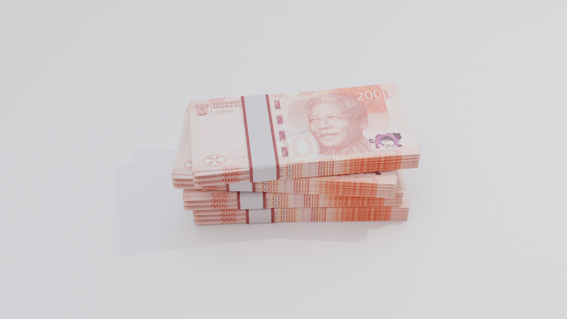 200 South African Rand Currency Low-poly 3D model_3