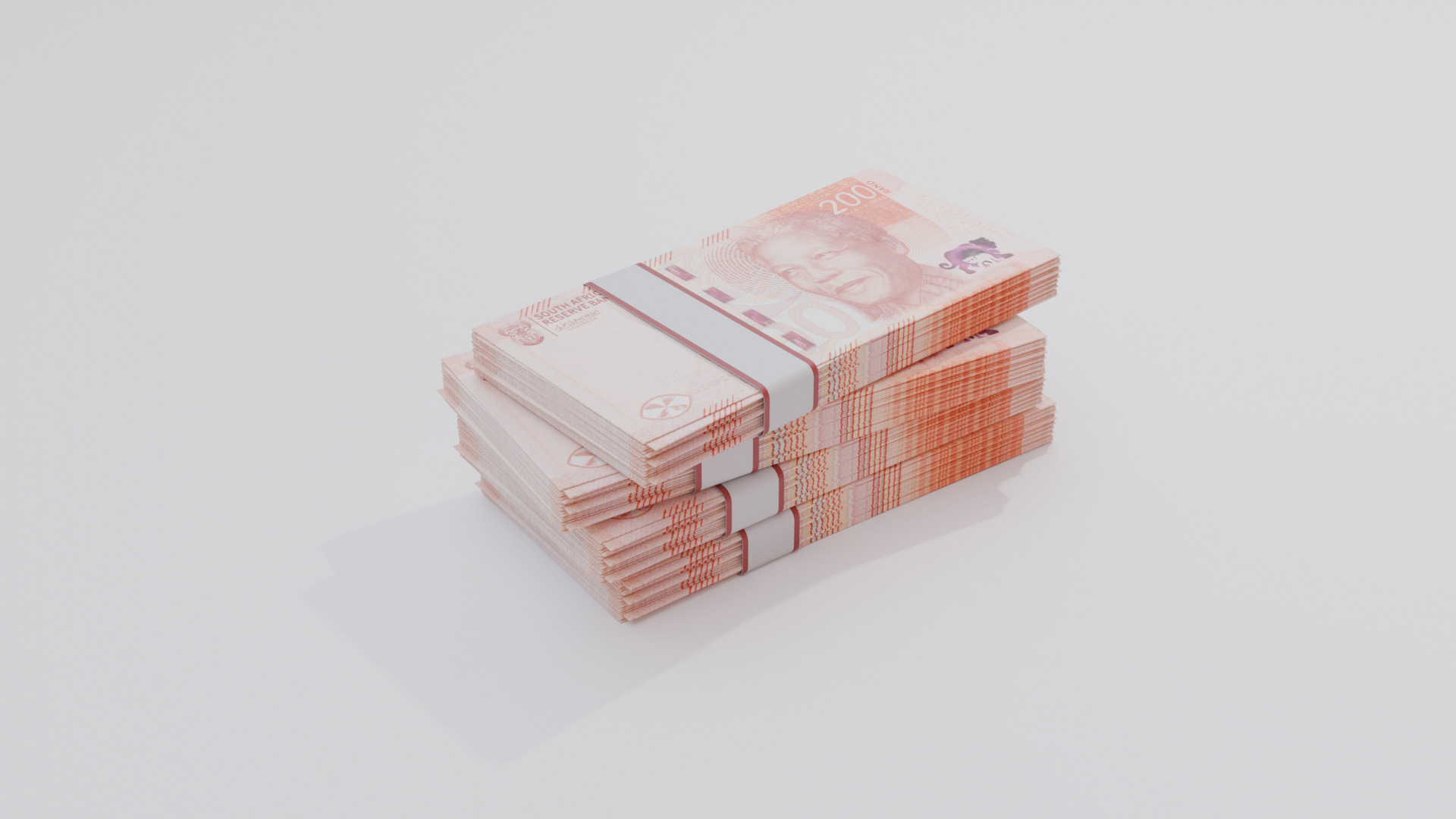 200 South African Rand Currency Low-poly 3D model_2