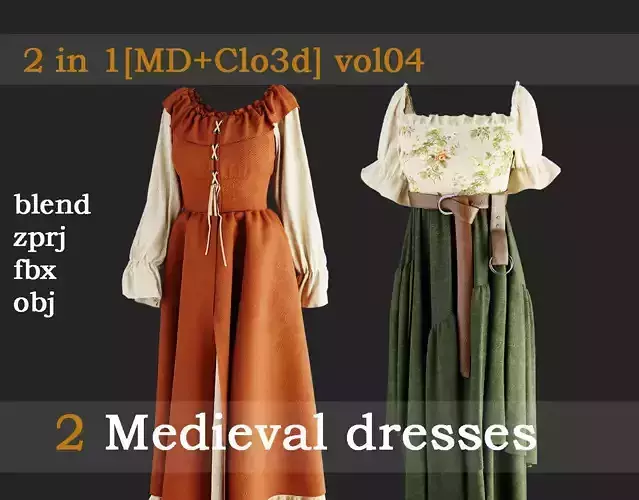 2 Medieval dresses vol04