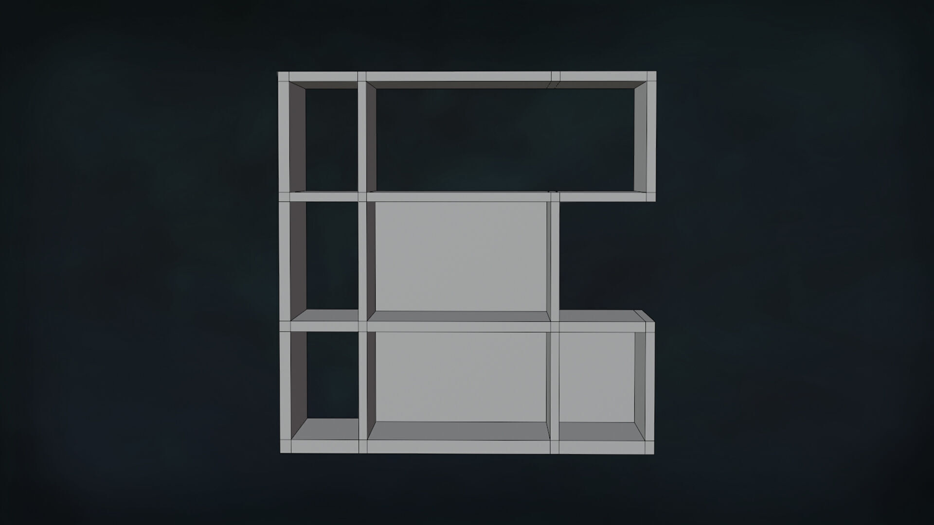 Deco BookShelfs Wood Style Scape Lignum Lot 2 Group N4- Low 3D model_19