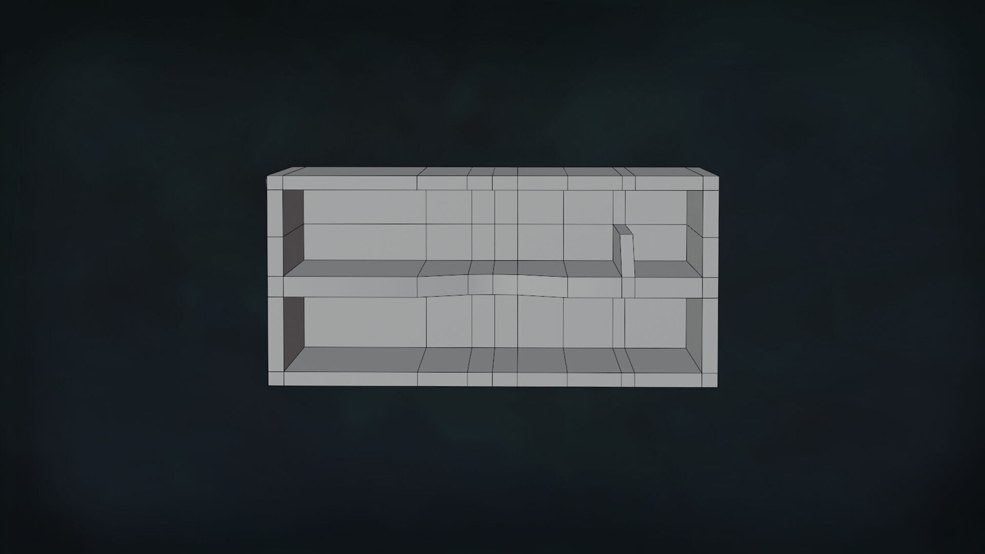 Deco BookShelfs Wood Style Scape Lignum Lot 2 Group N4- Low 3D model_18