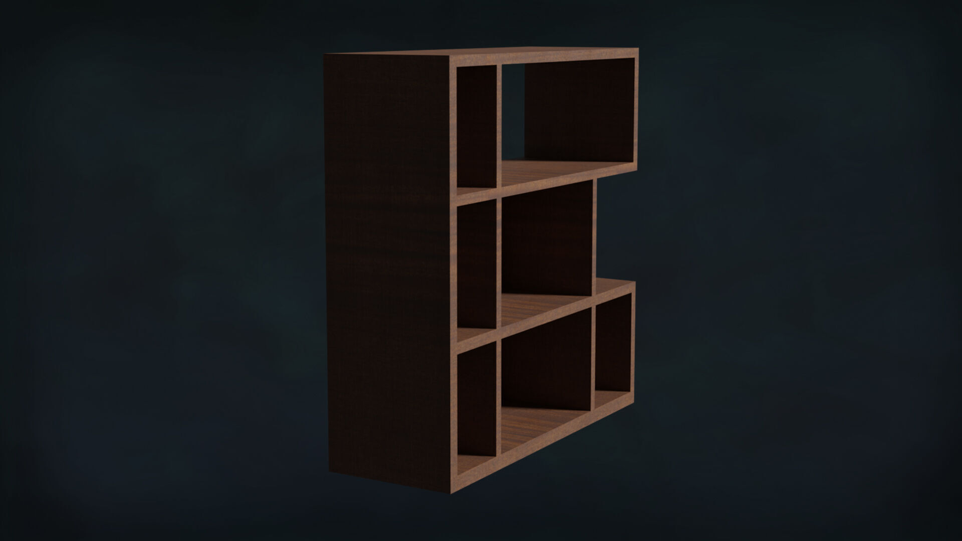 Deco BookShelfs Wood Style Scape Lignum Lot 2 Group N4- Low 3D model_13