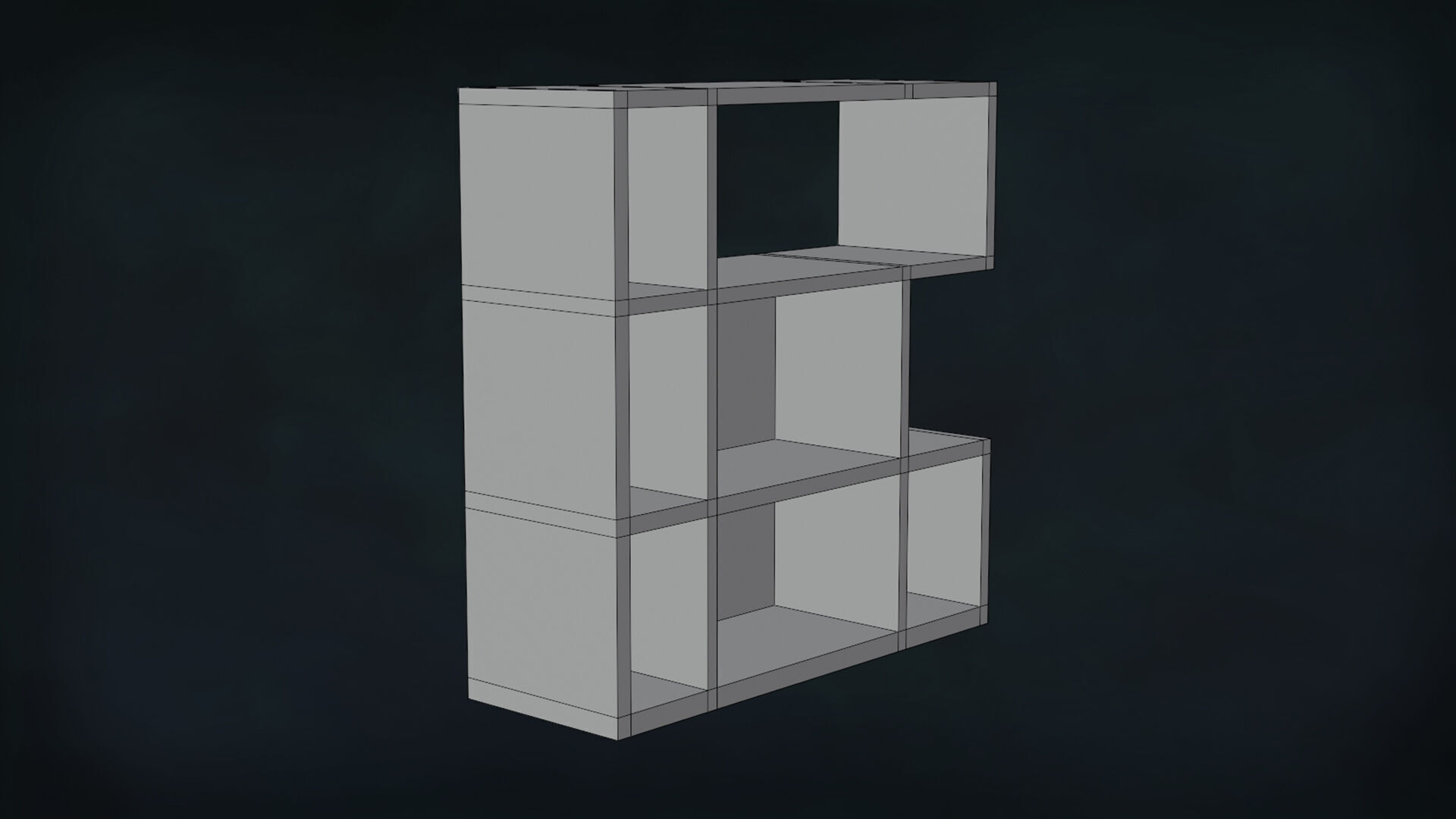 Deco BookShelfs Wood Style Scape Lignum Lot 2 Group N4- Low 3D model_25