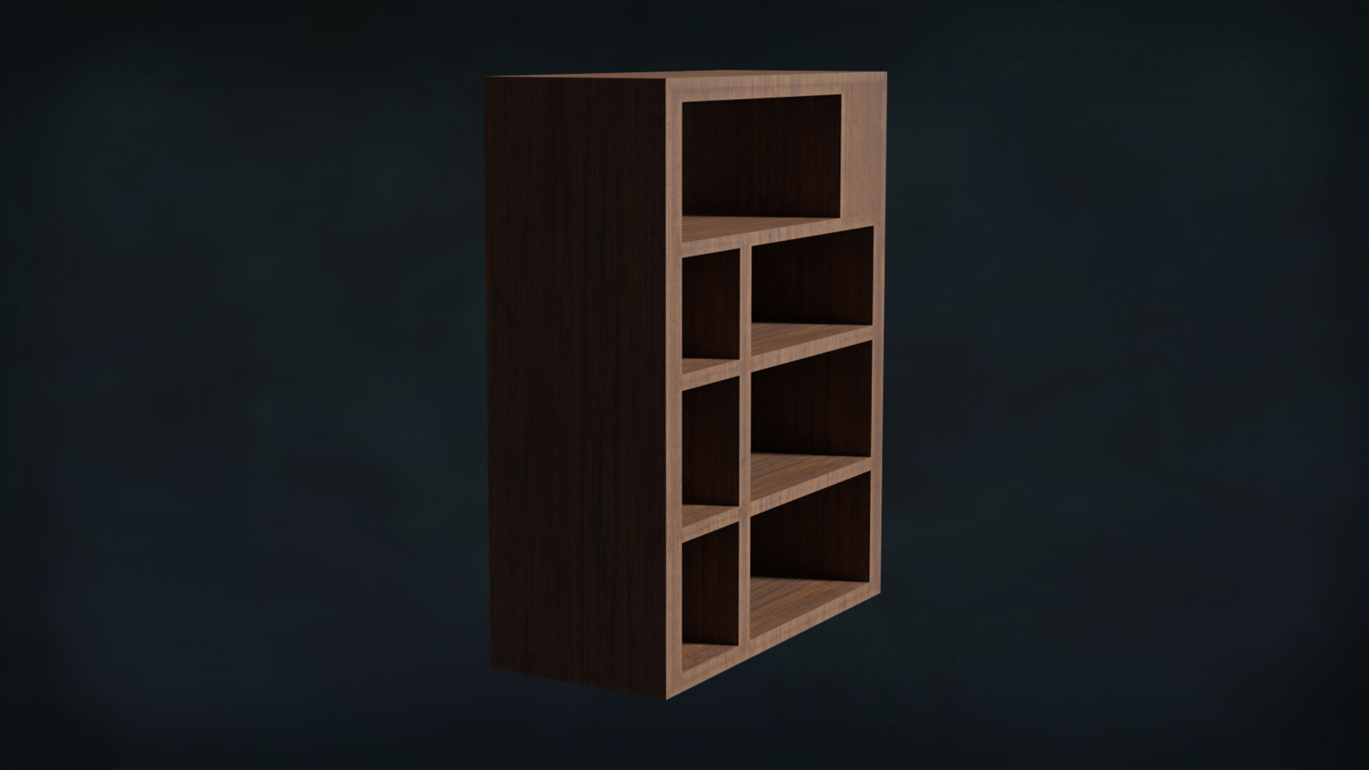 Deco BookShelfs Wood Style Scape Lignum Lot 2 Group N4- Low 3D model_11