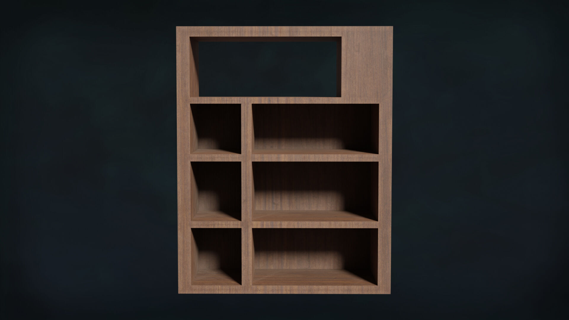 Deco BookShelfs Wood Style Scape Lignum Lot 2 Group N4- Low 3D model_2