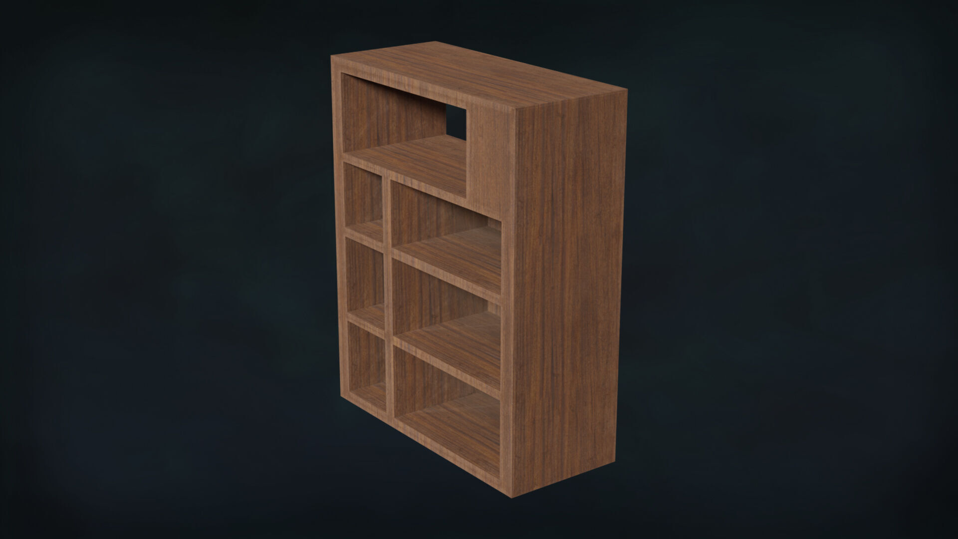 Deco BookShelfs Wood Style Scape Lignum Lot 2 Group N4- Low 3D model_5