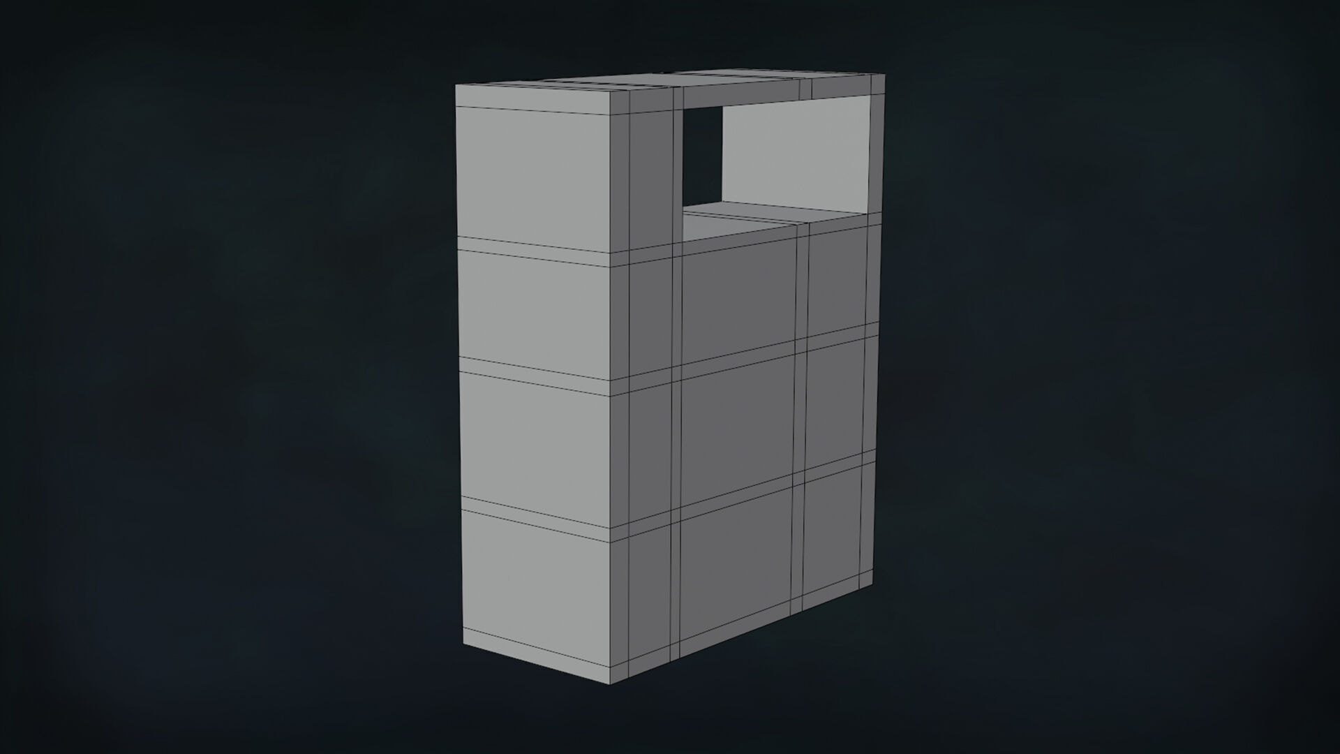 Deco BookShelfs Wood Style Scape Lignum Lot 2 Group N4- Low 3D model_14