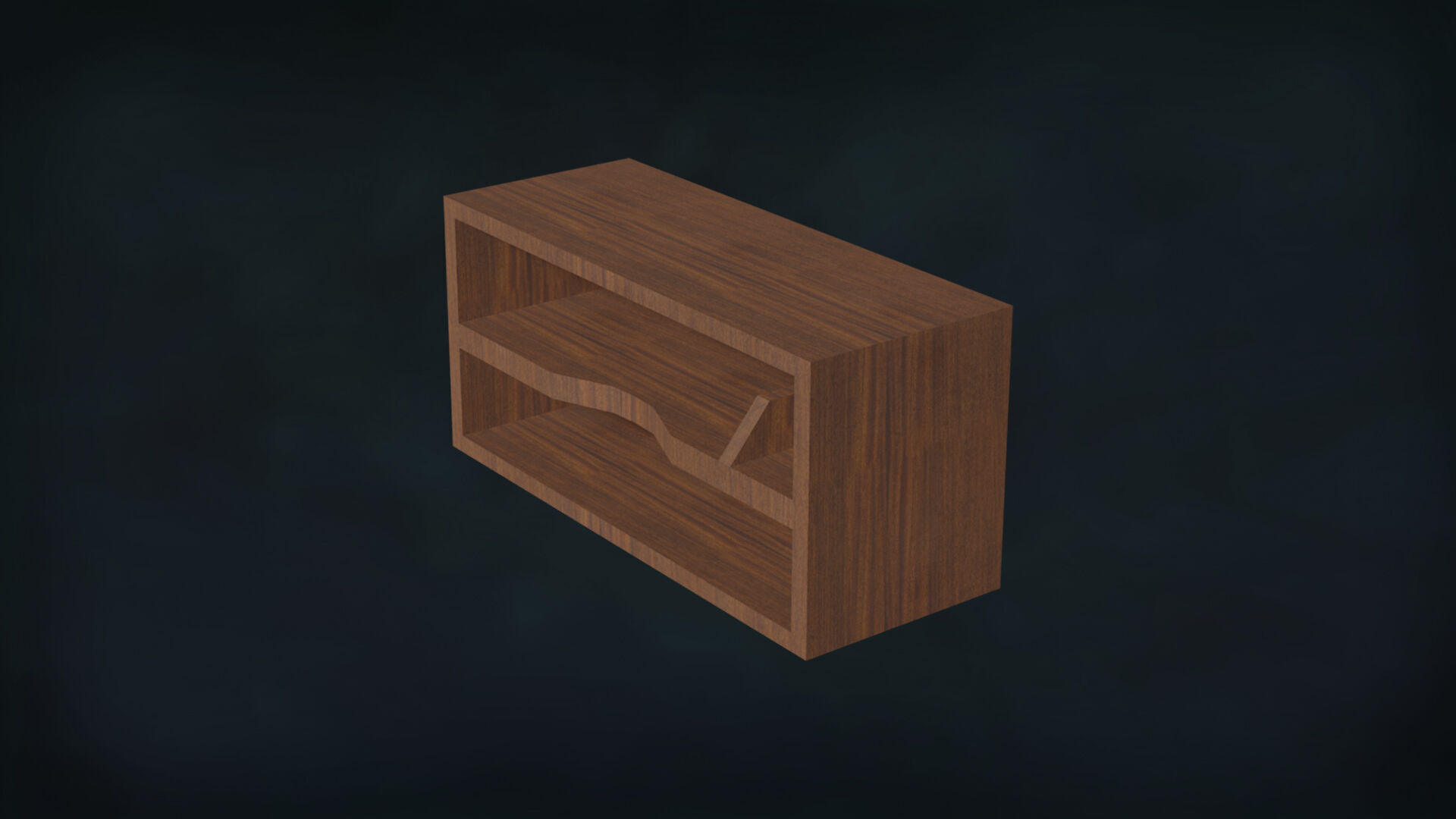 Deco BookShelfs Wood Style Scape Lignum Lot 2 Group N4- Low 3D model_6