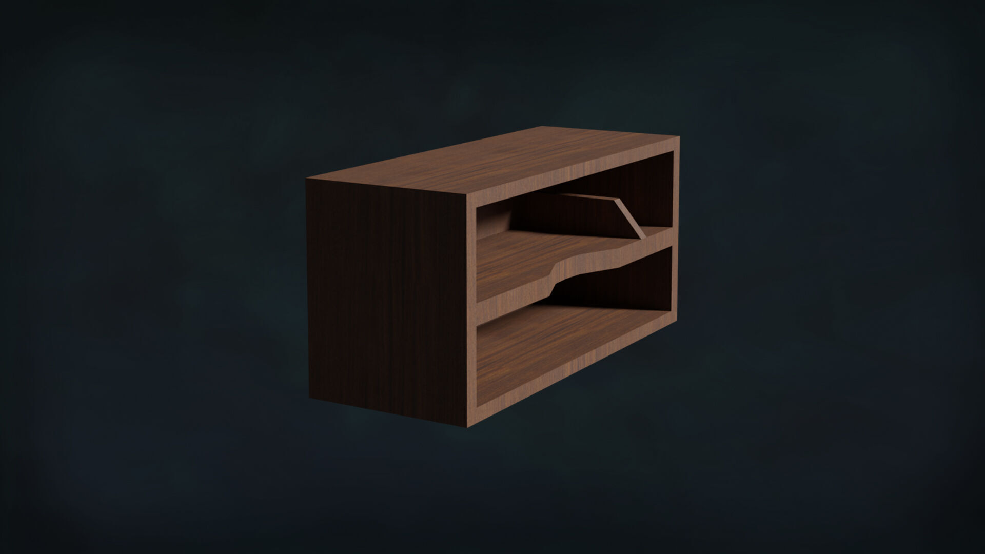 Deco BookShelfs Wood Style Scape Lignum Lot 2 Group N4- Low 3D model_12