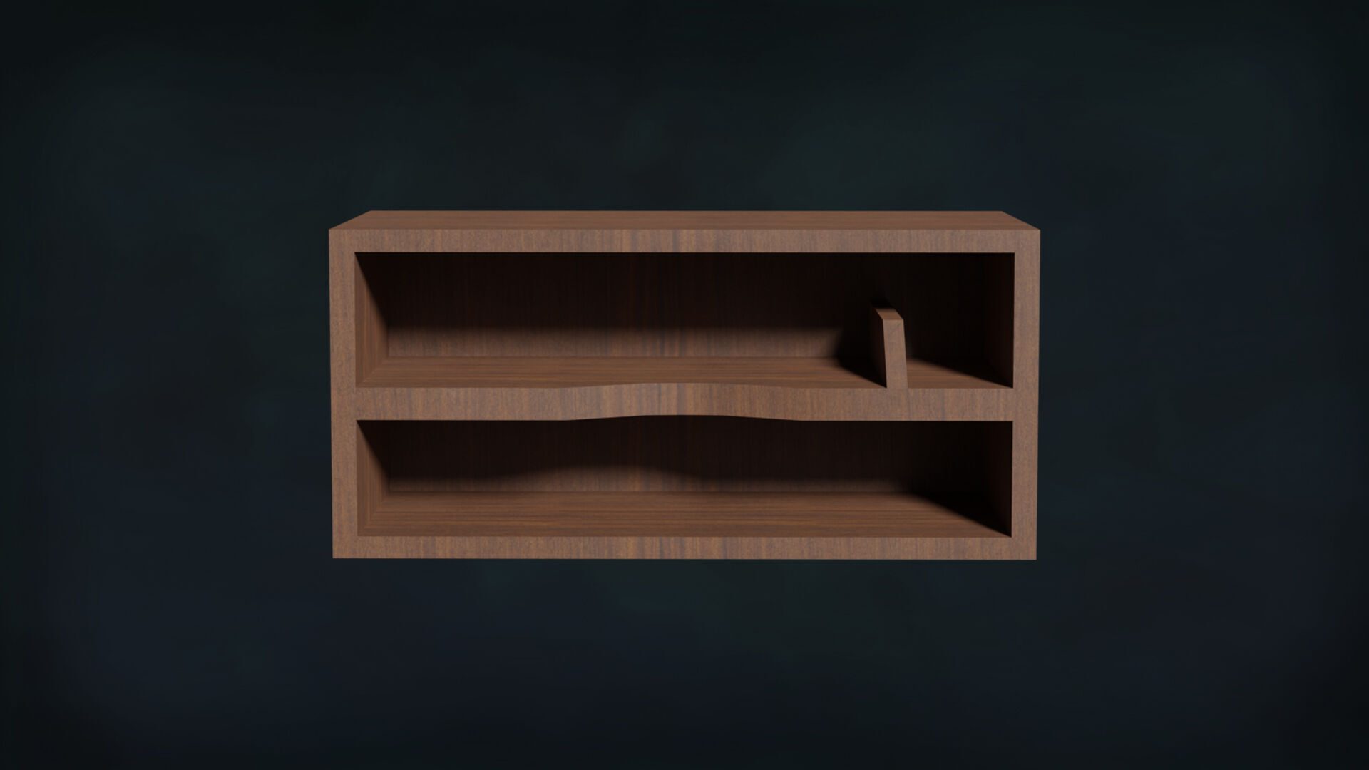 Deco BookShelfs Wood Style Scape Lignum Lot 2 Group N4- Low 3D model_3